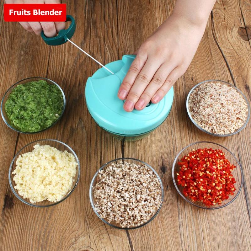 Manual Food Processor Chopper Blender Slicer Safe Free Durable Kitchen Household - ebowsos