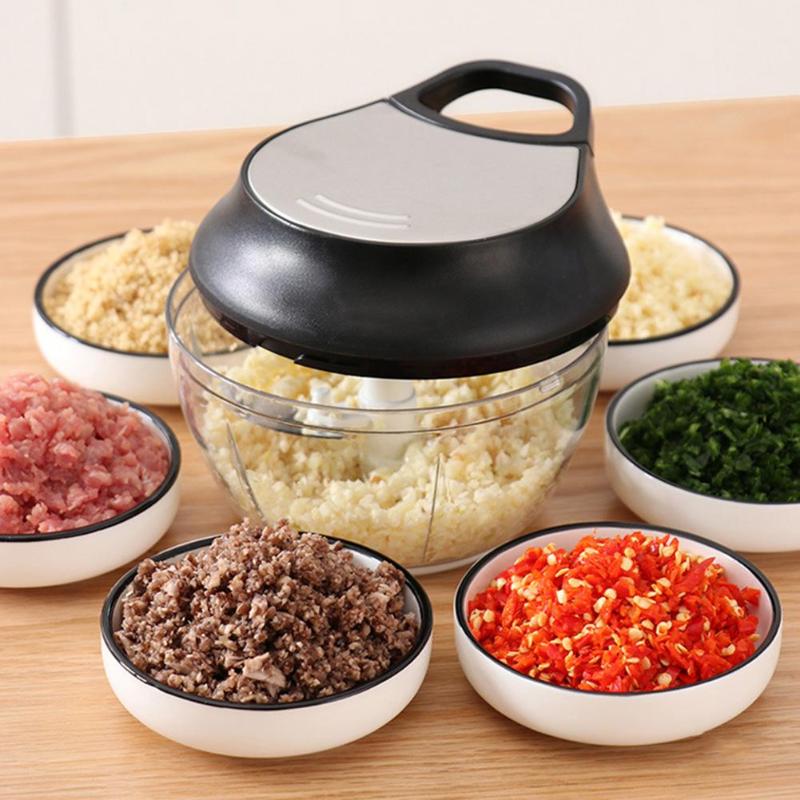 Manual Meat Grinder Processors Food Vegetable Chopper Mincer Kitchen Accessories for Making Chili Sauce Garlic Ginger Celery - ebowsos