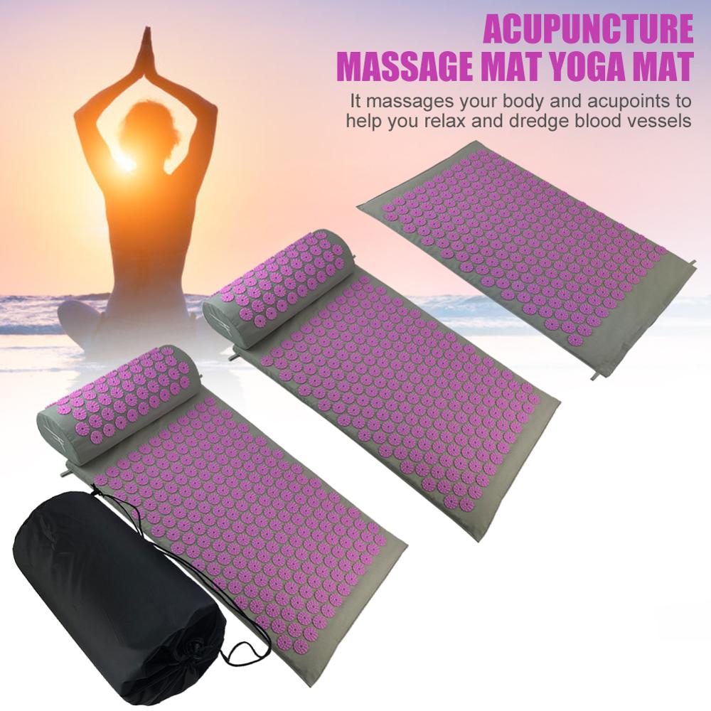 Massage Mat Acupressure Mat Relieve Stress Pain Acupuncture Spike Yoga Mat-ebowsos