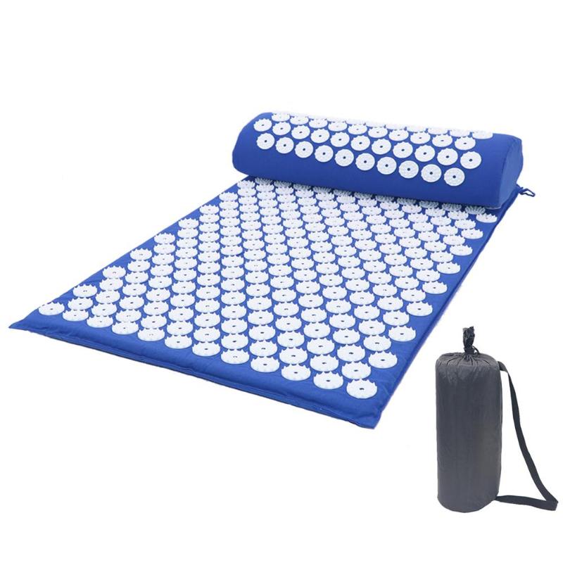 Massager Acupuncture Massage Yoga Mat Acupressure Relieve Stress Back Body Pain Spike Mat Massage Yoga Mat with Pillow-ebowsos
