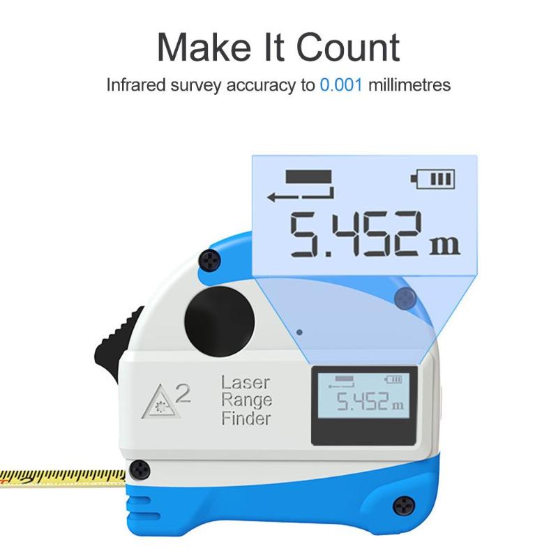 Measuring Tape Roll Cord High Accuracy Laser Digital Tape Distance Meter - ebowsos