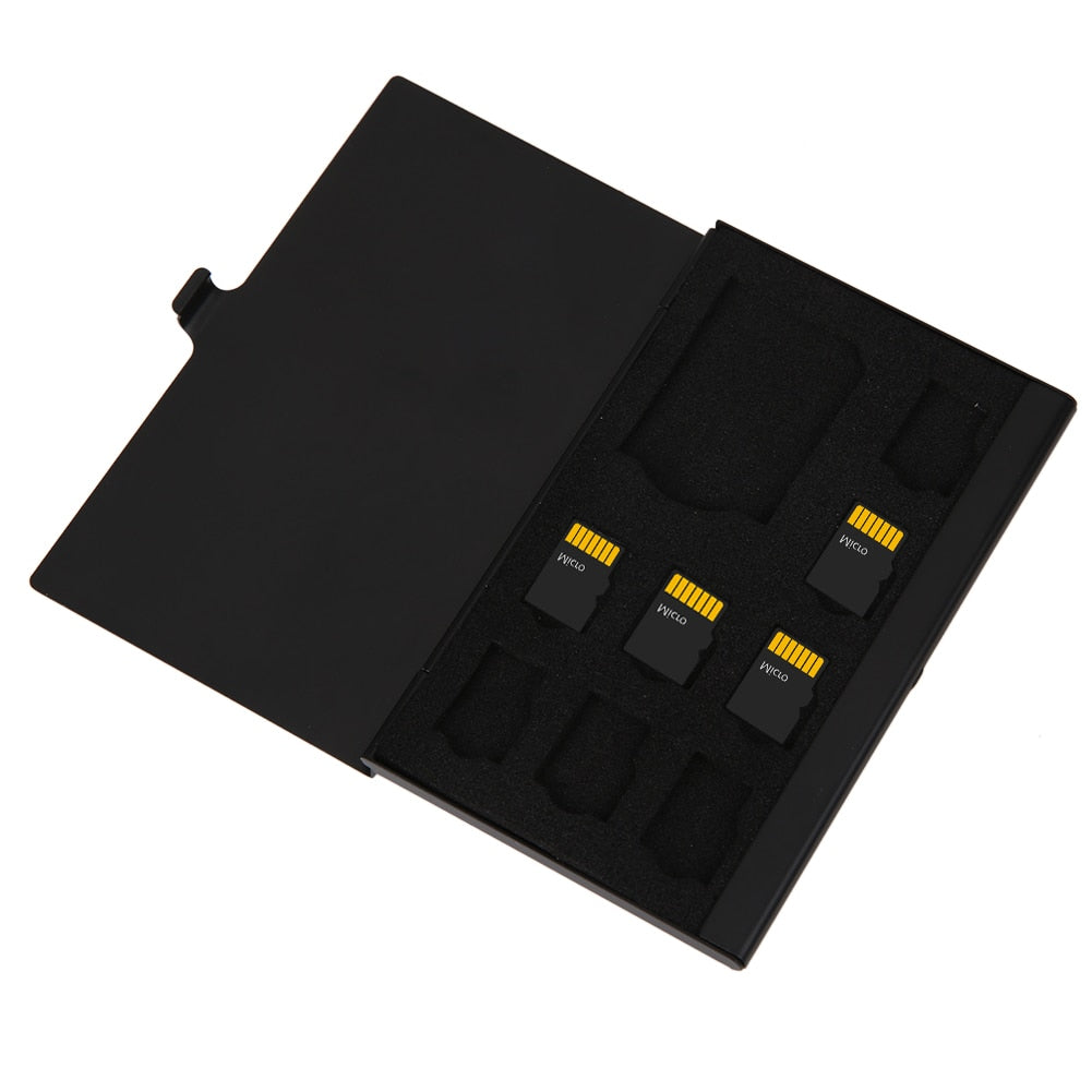 Memory Card Case Monolayer Aluminum 1SD+ 8TF Micro SD Memory Cards Case Pin Storage Box Case Holder Micro SD Card Holder New - ebowsos