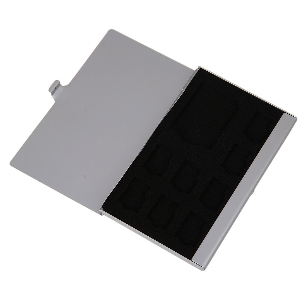 Memory Card Storage Case Box Silver Monolayer Aluminum 1SD+ 8TF Micro SD Memory Cards Case Pin Storage Box Case Holder Hot Sale - ebowsos