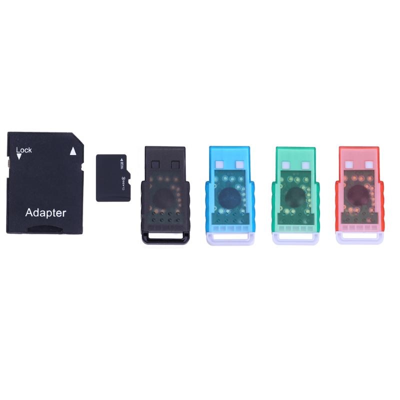 Memory Cards 4GB 8GB 16GB Usb Micro SD Card + Micro SD TF Cards Reader adapter for PC Random Color - ebowsos