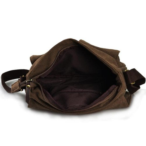 Men Handbag Bag Satchel Shoulder Cross Body Messenger Casual Coffee - ebowsos