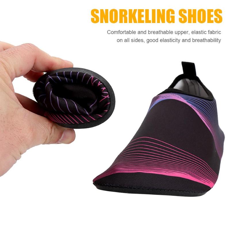 Men Woman Beach Summer Outdoor Wading Shoes Swimming Slipper On Surf Quick-Drying Aqua Shoes Skin Sock Striped Water Shoes-ebowsos