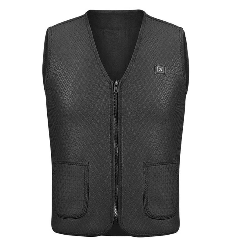 Men Women Heated Thermal Vest USB Electric Outdoor Infrared Heating Thermal Clothing Waistcoat Work Sports Heating Clothes-ebowsos