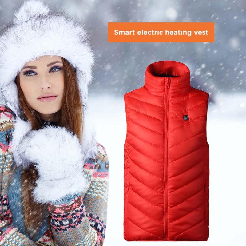 Men Women Outdoor USB Infrared Heating Vest Jacket Winter Flexible Electric Thermal Clothing Waistcoat Fishing Hiking-ebowsos