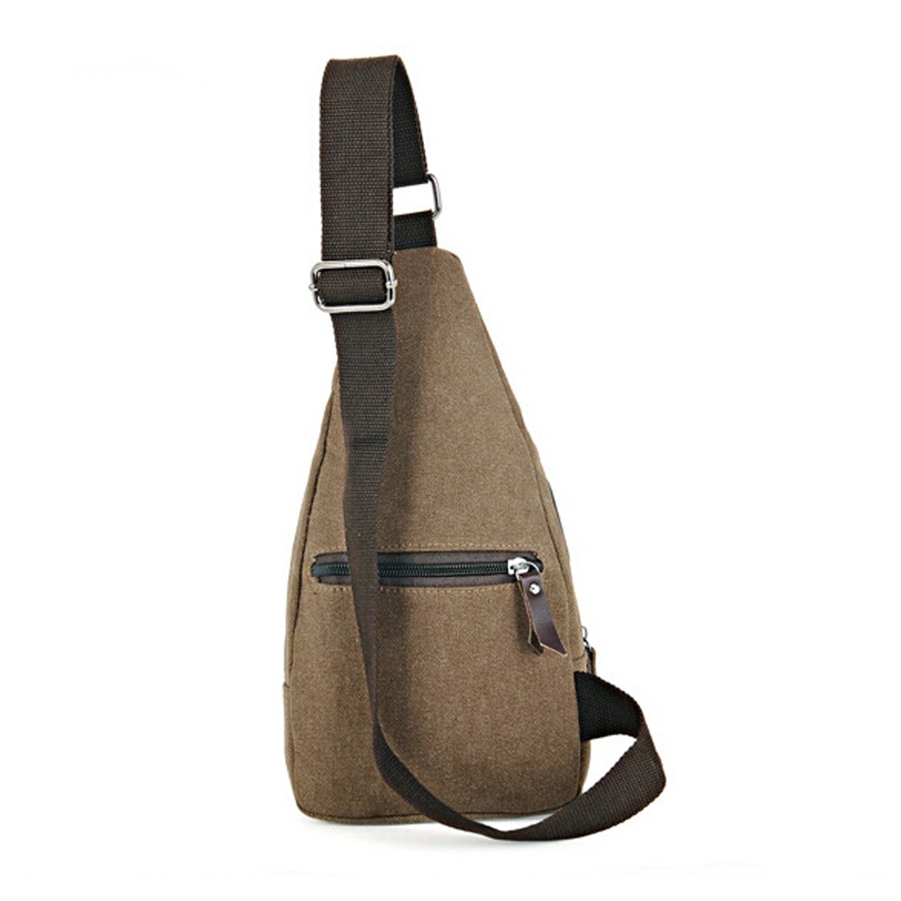 Men's Canvas Unbalance Backpack Shoulder Sling Chest/ Bicycle Bag (Coffee) - ebowsos