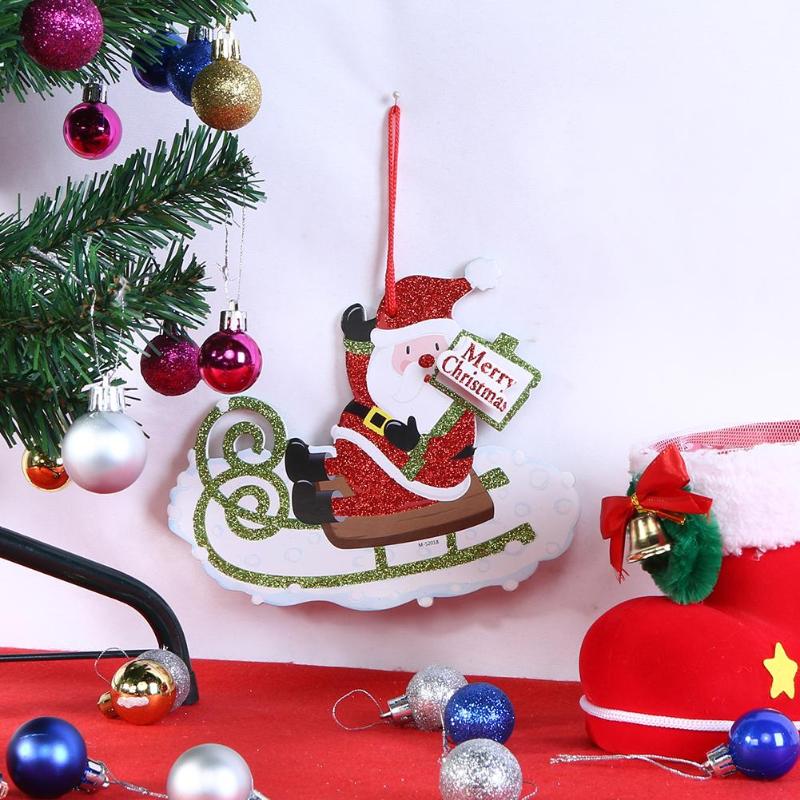 Merry Christmas Shaped Letters Snowman Santa Claus Christmas Tree Hanging - ebowsos