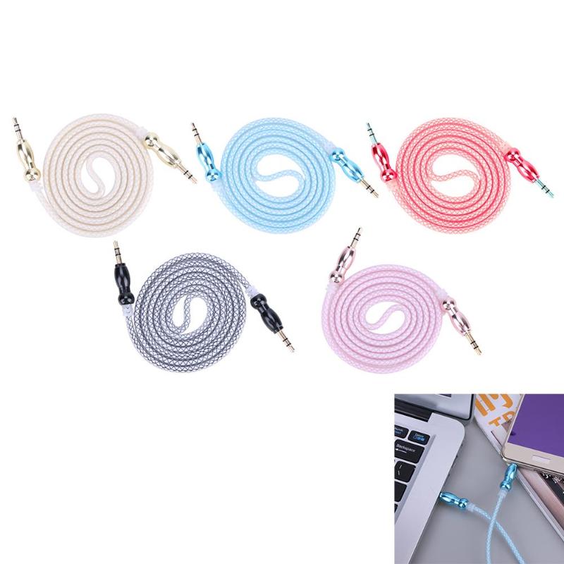 Metal Braided 3.5mm Audio Extension Cable Male to Male Jack Gold-Pated Plugs Audio Cables Cord Wire Line for Speaker Car Audio - ebowsos
