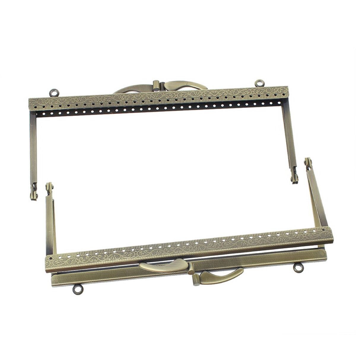 Metal Frame Kiss Clasp Arch For Purse Bag Bronze 19cm x 8.5cm - ebowsos