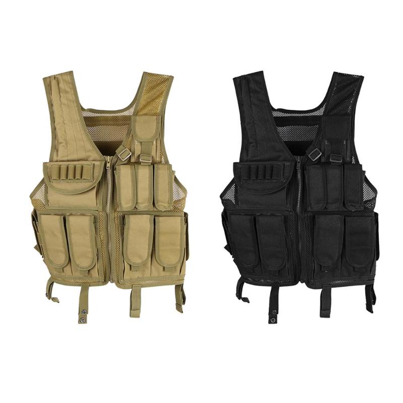 Military Tactical Vest Molle Combat Assault Plate Portable Oxford Fabric Adjustable Multifunction OutdoorClothing Hunting Vest-ebowsos