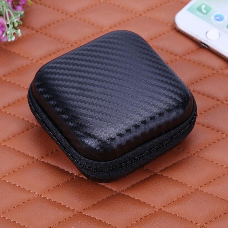 Mini Black Zipper Headphones Box Earphone Earbuds Organizer Case Storage Carrying Pouch Bag SD Card Hold Boxs High Quality Bag - ebowsos