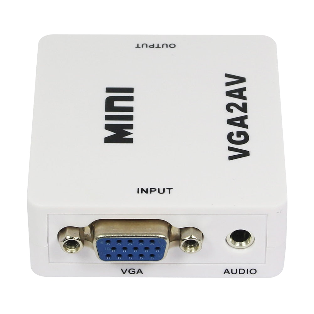 Mini Composite Video HDMI to VGA Converter AV S-Video RCA to PC Laptop VGA TV Connector Adapter With USB Calbe - ebowsos