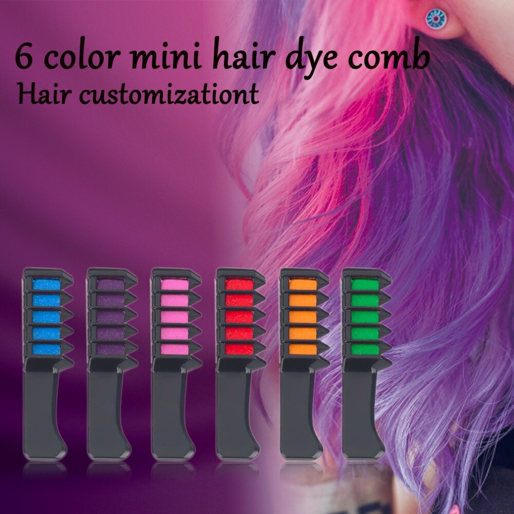 Mini Disposable Personal Salon Use Hair Dye Comb Professional Crayons For Hair Color Chalk Hair Dyeing Tool 6 Colors / 1 Color - ebowsos