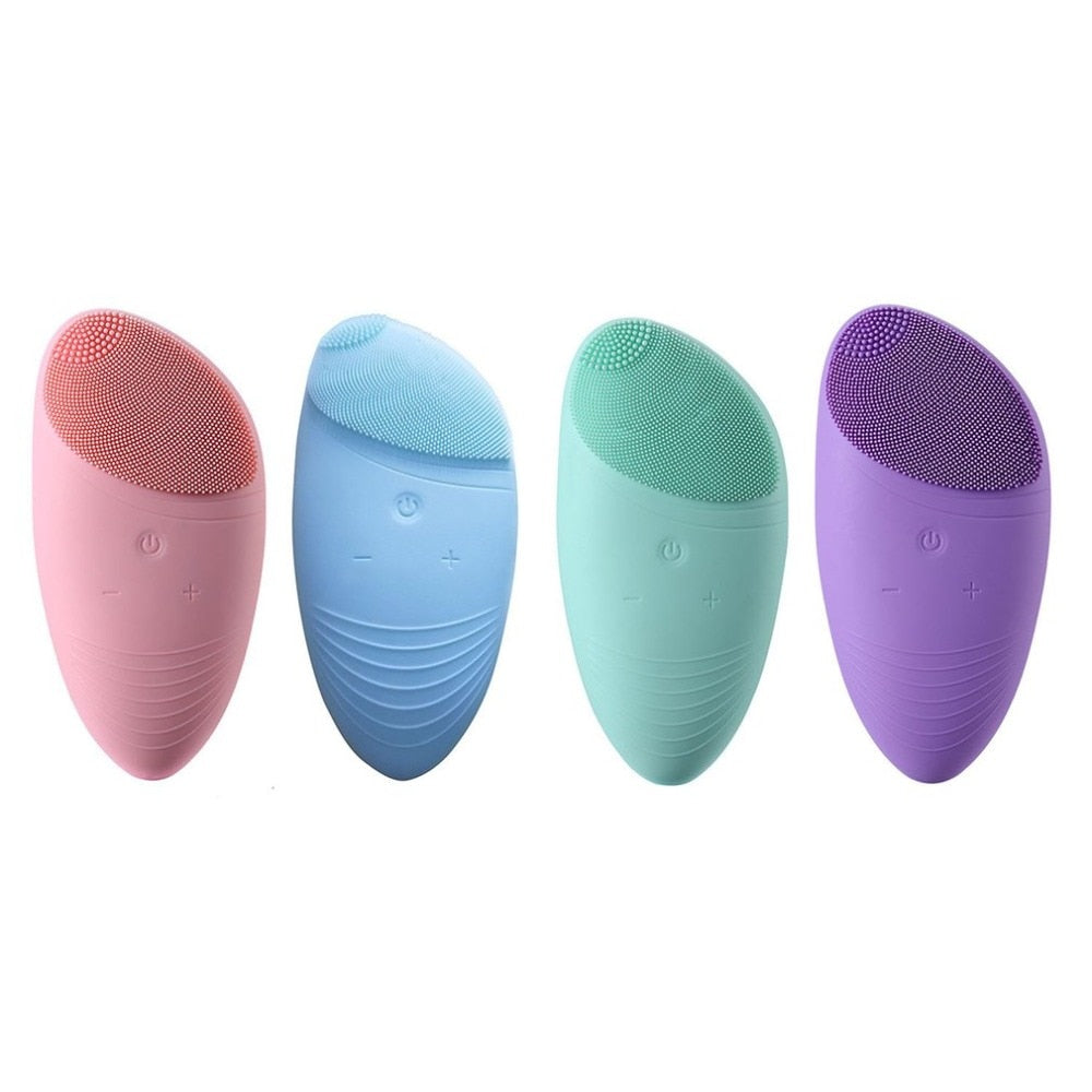 Mini Electric Silicone Facial Brush Cleansing Instrument Ultrasonic Beauty Facial Massage Equipment Skin Cleanser Brush - ebowsos