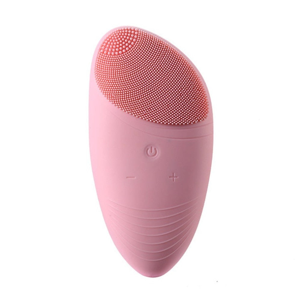 Mini Electric Silicone Facial Brush Cleansing Instrument Ultrasonic Beauty Facial Massage Equipment Skin Cleanser Brush - ebowsos