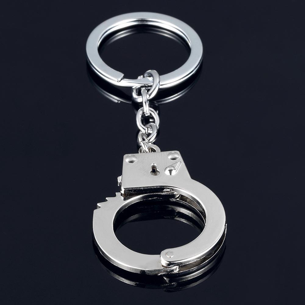 Mini Handcuff Key Chain Cute Silver Ring Keyfob Key Holder Fashion Romantic Love Handcuffs Key Fob Gift Keys Accessories-ebowsos