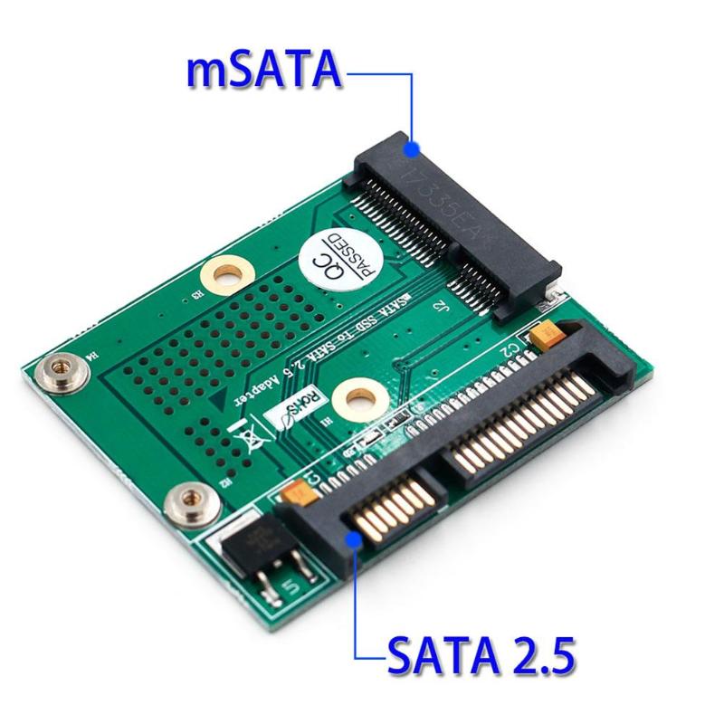 Mini PCI-E Msata SSD to 2.5 Inch SATA Adapter Converter Card Module Board with Metal Extension Bracket PCB Adapter - ebowsos