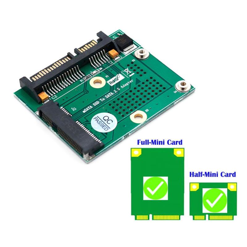 Mini PCI-E Msata SSD to 2.5 Inch SATA Adapter Converter Card Module Board with Metal Extension Bracket PCB Adapter - ebowsos