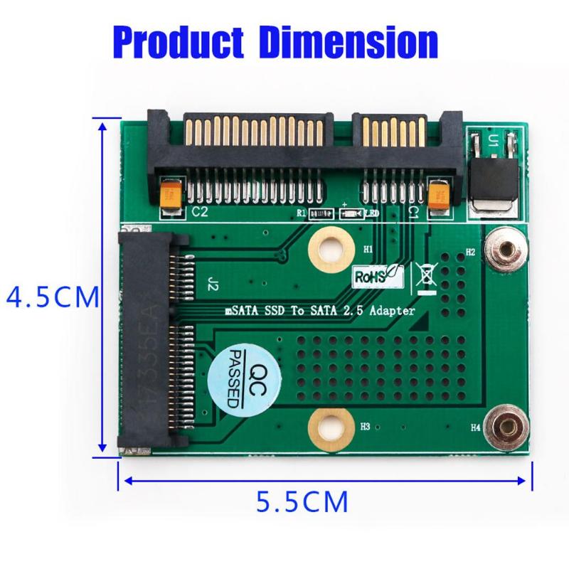 Mini PCI-E Msata SSD to 2.5 Inch SATA Adapter Converter Card Module Board with Metal Extension Bracket PCB Adapter - ebowsos