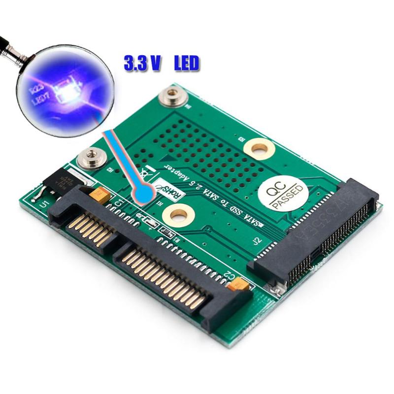 Mini PCI-E Msata SSD to 2.5 Inch SATA Adapter Converter Card Module Board with Metal Extension Bracket PCB Adapter - ebowsos