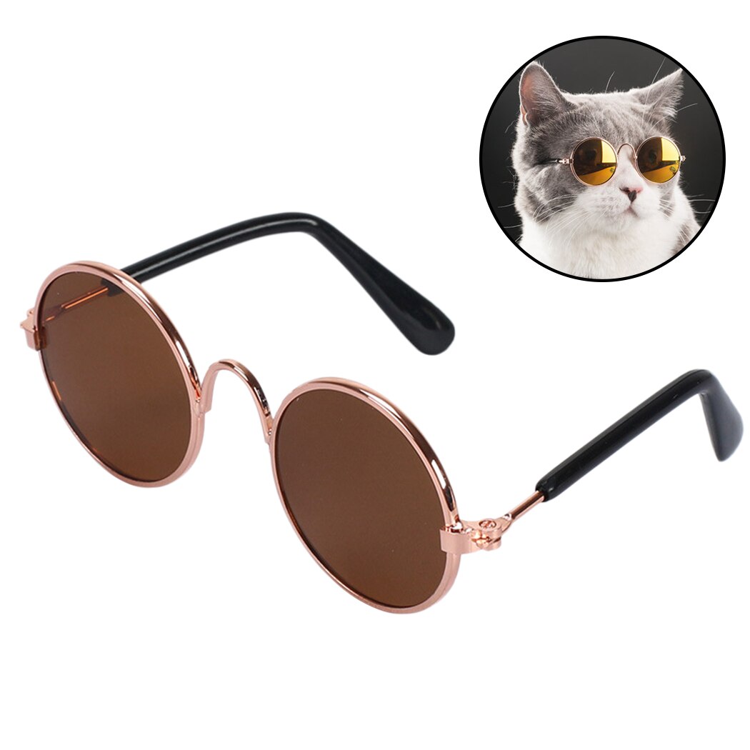 Mini Personality Trend Pet Sunglasses Creative Fashion Metal Classic Cat Sunglasses Pet Glasses For Cat Pet Clothing Accessories-ebowsos