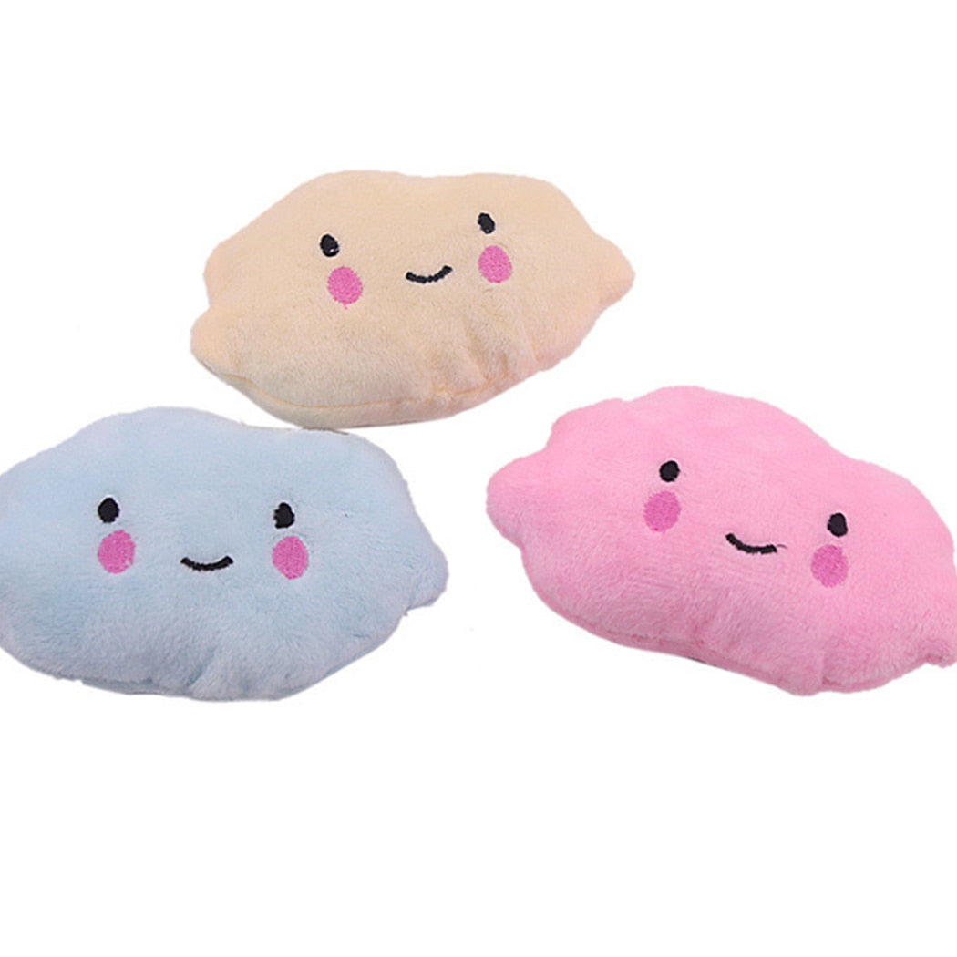 Mini Pet Plush Toy Funny Pet Chew Toy Cartoon Star Cloud Shaped Pet Squeaky Toy Pet Sound Toy For Dogs Pet Supplies Dropshipping-ebowsos