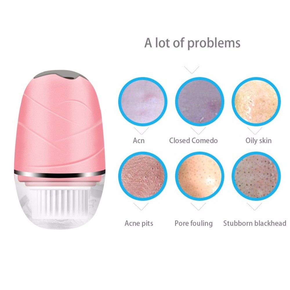 Mini Portable Electric Rotary FaceCleasing Washing Brush Cleanser USB Rechargeable Waterproof Soft Facial Beauty Instrument - ebowsos