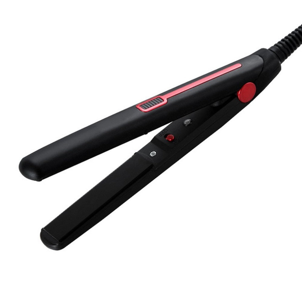 Mini Portable Hair Straight Splint Plate Fringe Curling Straightener DIY Electric Curlers Hair Styling Tools Dry & Wet - ebowsos