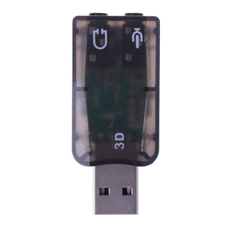 Mini USB2.0 Port Analog 6.1 CH External Sound Card Audio Adapter Microphone Earphone Interface for PC Computer Random Color - ebowsos