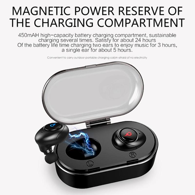 Mini Wireless Earbuds Bluetooth V4.1 TWS In-ear Earphone Stereo Headset with Charging Box Portable Headphones High Quality - ebowsos