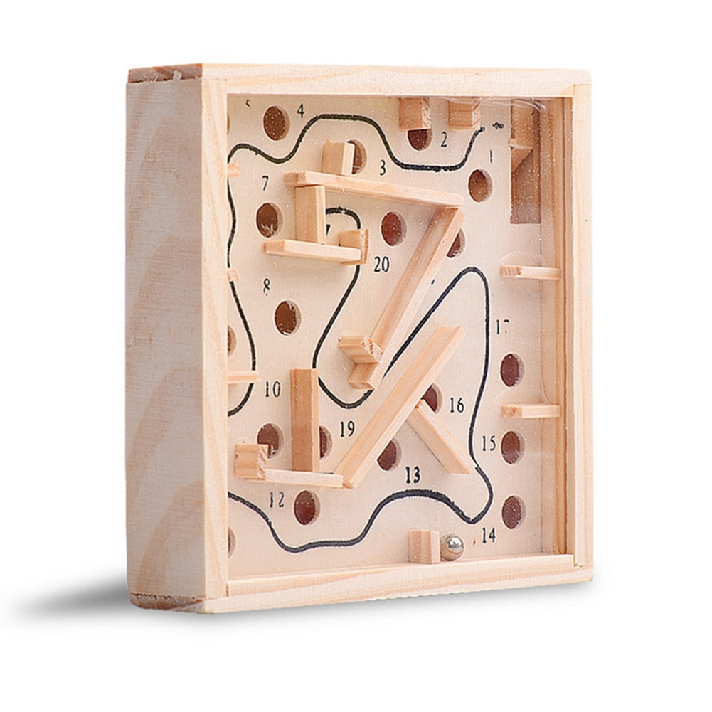 Mini Wooden Labyrinth Board Game Ball In Maze Puzzle Handcrafted Toys New Children Educational Toys Antistress Toy-ebowsos