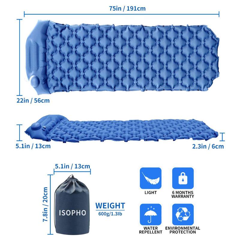 Moisture-proof Nylon Sleeping Pad Elaborate Manufacture Prolonged Durable Cushion Inflatable Air Mattress Camping Mat-ebowsos