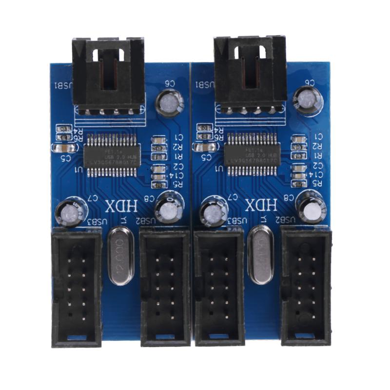 Motherboard 9 Pin USB Header Male 1 to 4 Female Extension Cable Card Desktop USB2.0 HUB Connector Adapter 9 pin Port Multilier - ebowsos