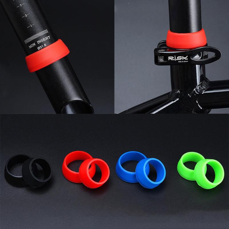 Mountain Bike Seat Post Ring Dust Cover Cycling Silicone Waterproof Bicycle Seatpost Case Protective Bike Accessories-ebowsos