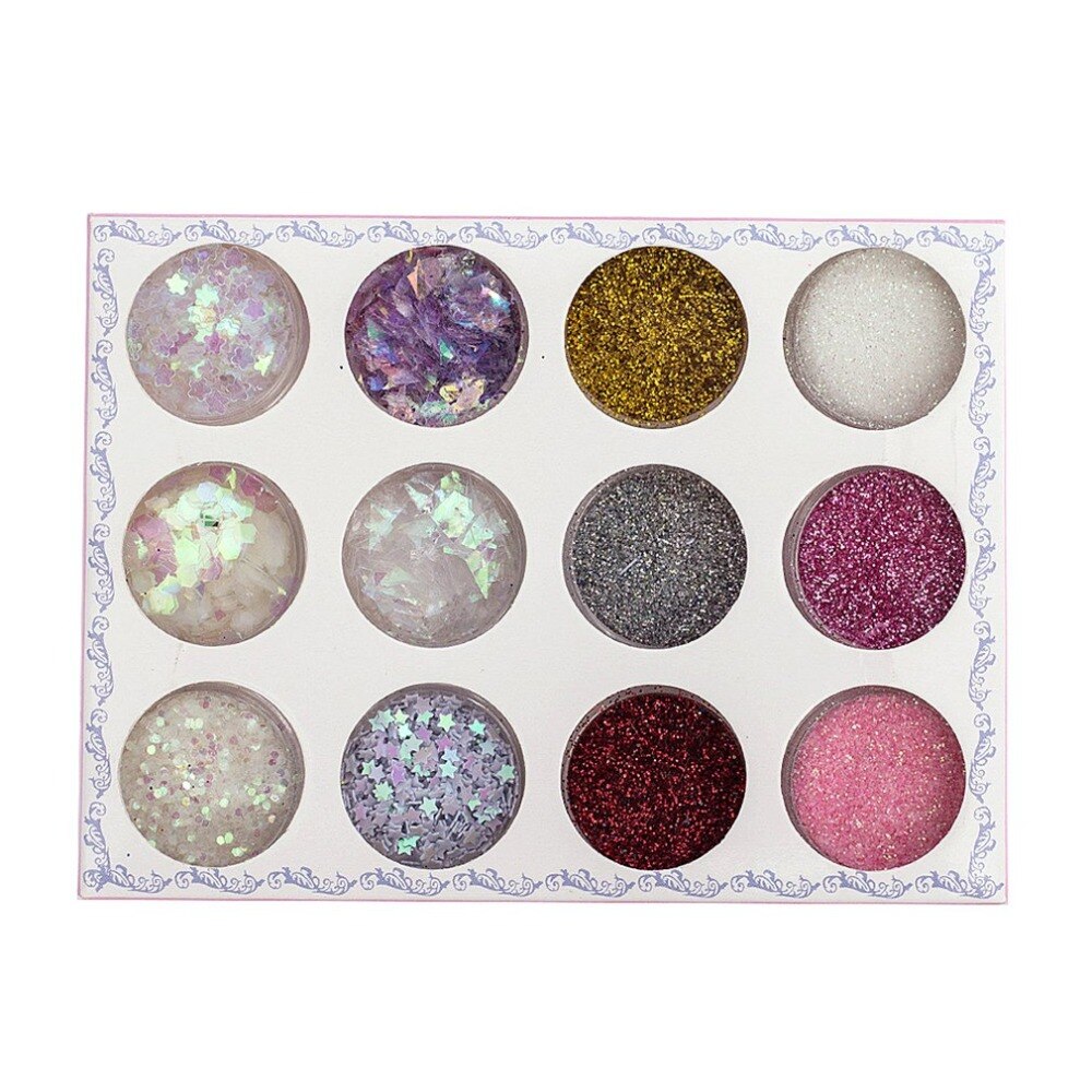 Multi-Colors Nail Art Glitter Masquerade Powder for Face Eyes Makeup Eye Shadow Nail Sticker Powder Sequins for Women Girls - ebowsos