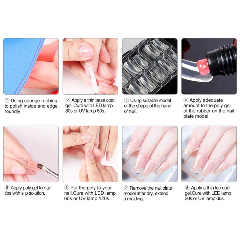 Multi Colors Nail Art Tips Long-lasting Nail Extending Gel Lacquer Crystal Jelly UV Gel for Nail Extension - ebowsos