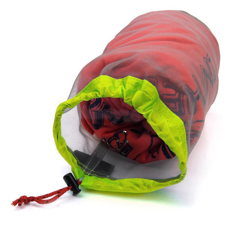 Multi Size Portable Travel Outdoor Camping Sports Ultralight Mesh Stuff Sack Drawstring Storage Bag Stuff Sack Drawstring Bag-ebowsos