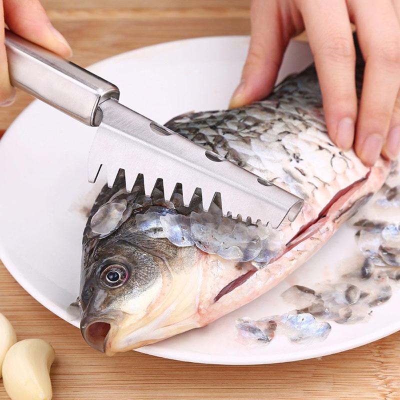 Multi-function Kitchen Tool Antirust Non-toxic Lasting Safety and Reliability Stainless Steel Fish Scraper Fish Cleaning Knife - ebowsos