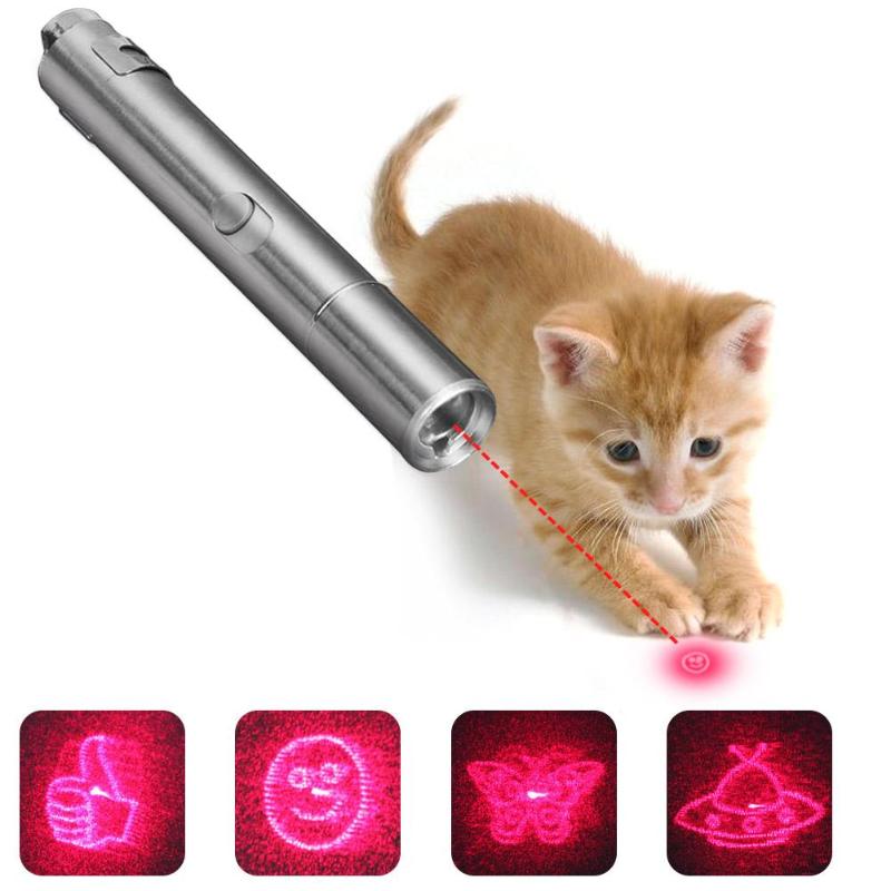 Multi-pattern Funny Pet Toys Interactive Cat Chaser Toy LED Light USB Rechargable Cat Training Tools Pet Products - ebowsos