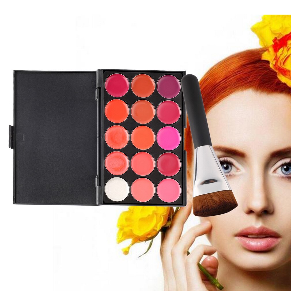 Multicolor Beauty Makeup 15 Colors Professional Glitter Lipstick Palette  With Cosmetic Brush Makeup Palette - ebowsos