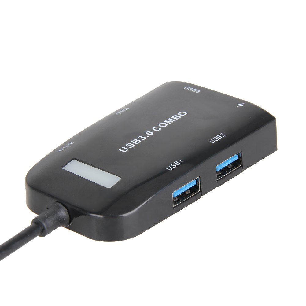 Multifunction 2 in 1 Super Speed 5Gbps 3 Ports USB 3.0 Combo Hub Adapter with SD/TF Card Reader for SD/TF/Micro SD card - ebowsos