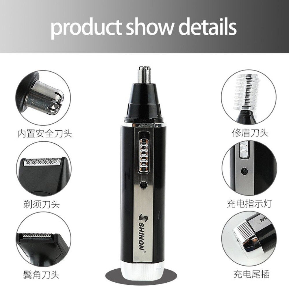 Multifunction 4 In 1 Electric Men Ear Nose Trimmer Rechargeable Portable Hair Clipper Shaver Beard Eyebrow Trimmer Charging - ebowsos