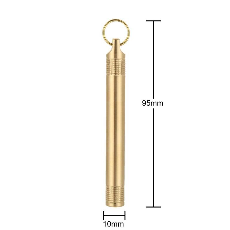 Multifunction Outdoor EDC Brass Toothpick Holder Waterproof Seal Bottle Portable Pill Capsule Case Container Box Storage-ebowsos