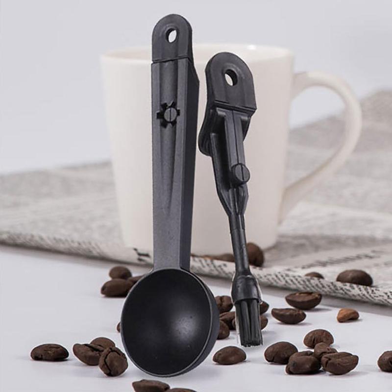 Multifunctional Coffee Bean Tea Measuring Scoop Spoon with Cleaning Brush - ebowsos