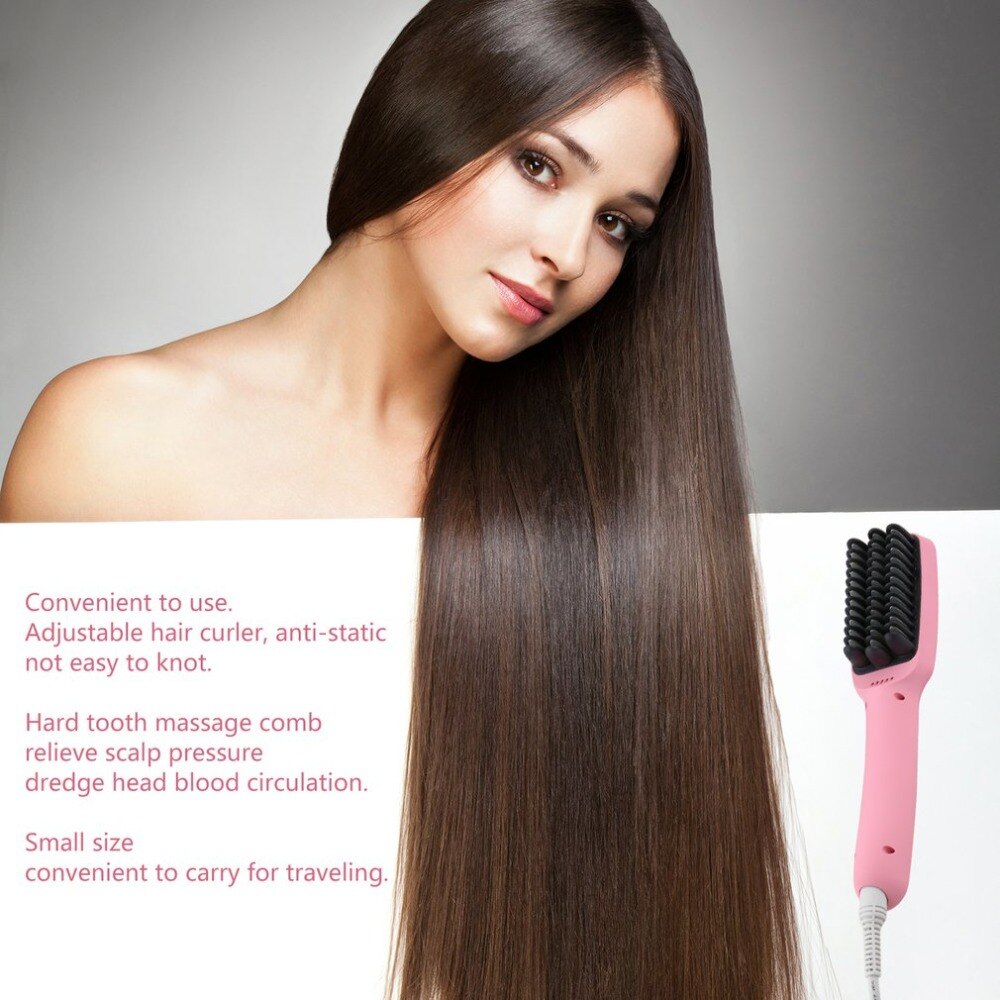 Multifunctional Electric Hair Curler Hair Dryer Anion Hair Straighting Comb Hair Styling Adjustable Curler Anti-static EU PLUG - ebowsos