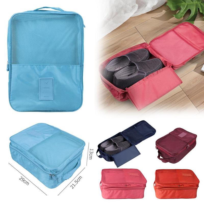Multifunctional Foldable Shoes Storage Bag Travel Handbag Portable Shoe Box - ebowsos