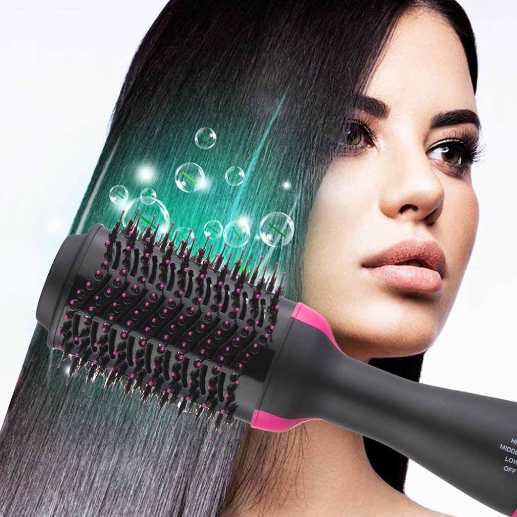 Multifunctional Hot Air Comb Negative Ion Hair Dryer Hair Curler Straight Hair Comb brushes Products Electric hair culer roller - ebowsos